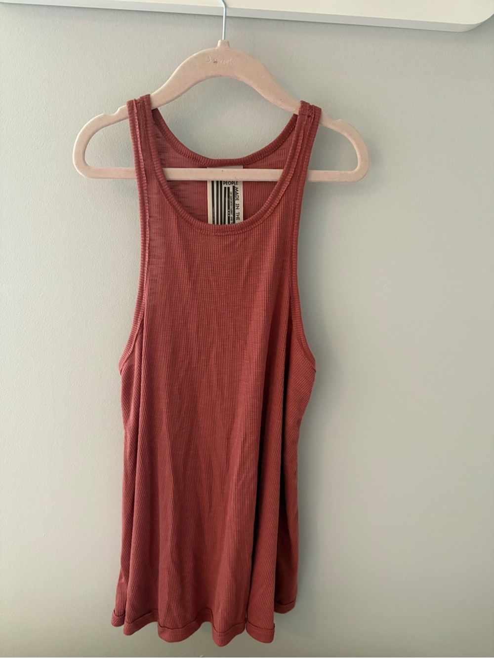 Free People Ribbed Sleeveless Tank Top - Dusty Rose